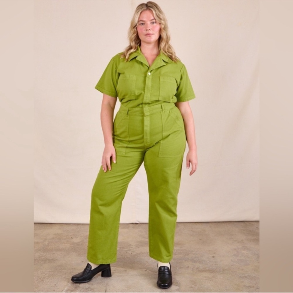 Big Bud Press Gross Green Petite Short Sleeve Jumpsuit 3XL